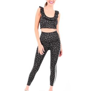 Emily McCarthy downtown legging and bra in cheetah noir